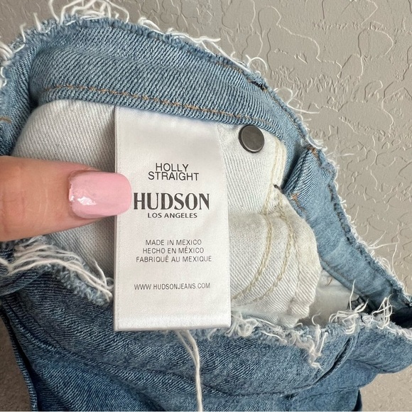 Hudson Jeans Womens Holly High Rise Straight Crop Frayed Hem Grommets - Picture 11 of 13